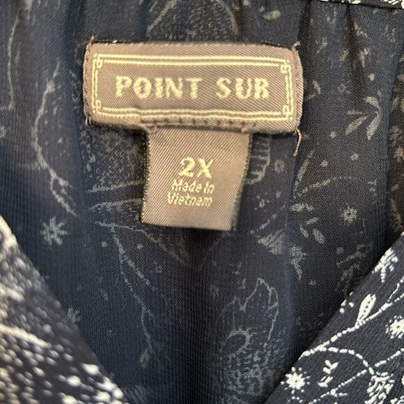 Point Sur Paisley Floral Blouse 2X - Picture 2 of 5